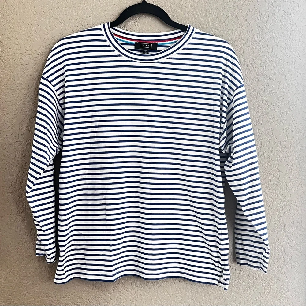 AYR Blue and White Striped Long Sleeve Tee - Picture 4 of 9